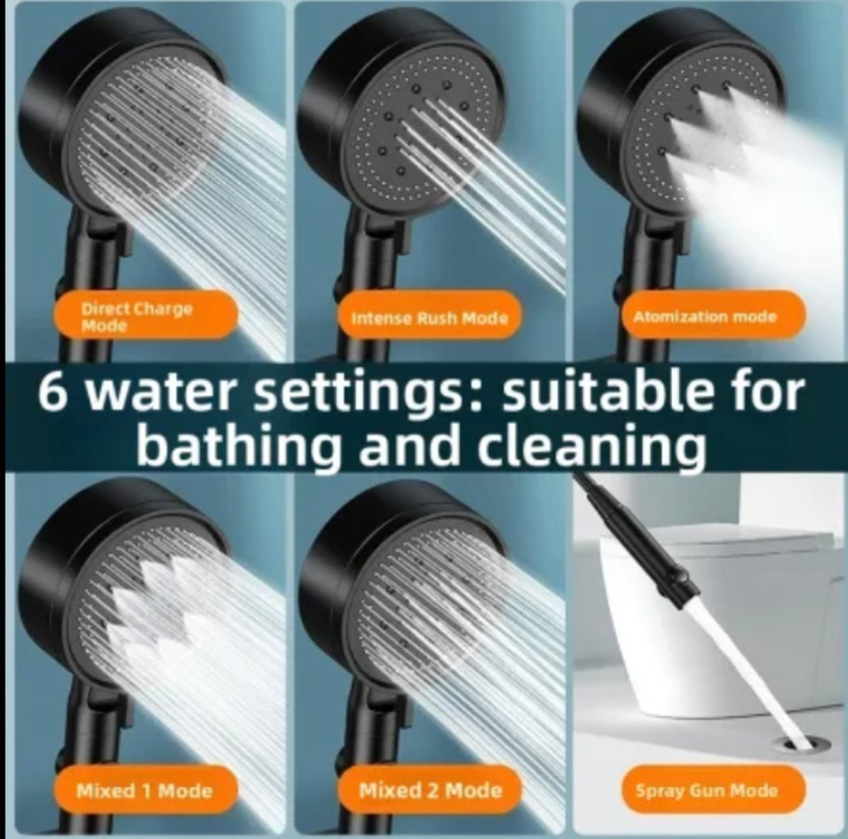 High Pressure Shower Head with Hose