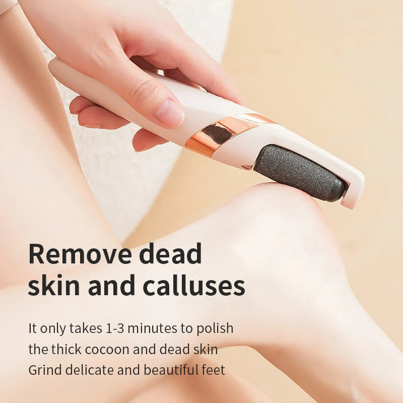 Rechargeable Electric Foot File Dual Speed Foot Callus Remover with 2 Roller Heads for Dead Skin Exfoliation